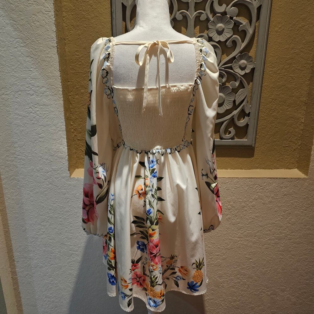 Floral  Large Cottagecore Milkmaid Dress Romantic Coquette Prairie  Fairycore - Picture 3 of 8